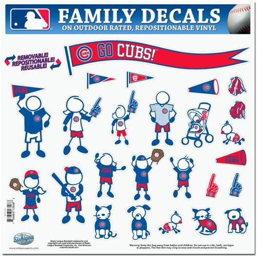 Chicago Cubs MLB Family Car Decal Set (Large)