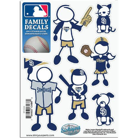 San Diego Padres MLB Family Car Decal Set (Small)