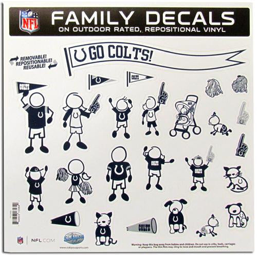 Indianapolis Colts NFL Family Car Decal Set (Large)