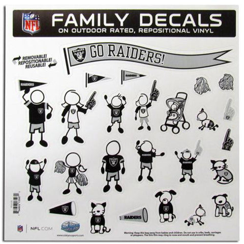 Oakland Raiders NFL Family Car Decal Set (Large)