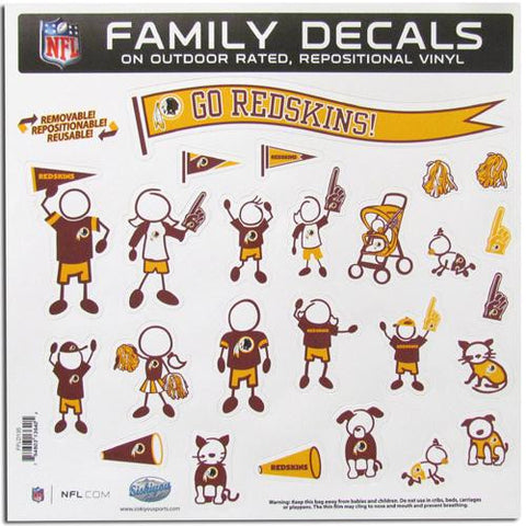 Washington Redskins NFL Family Car Decal Set (Large)