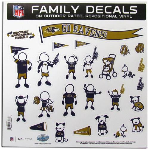 Baltimore Ravens NFL Family Car Decal Set (Large)