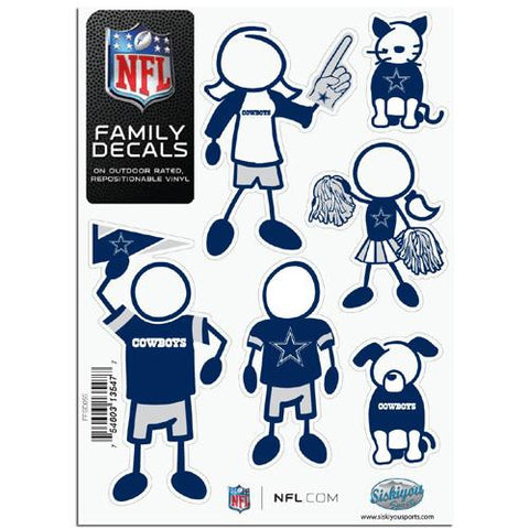 Dallas Cowboys NFL Family Car Decal Set (Small)