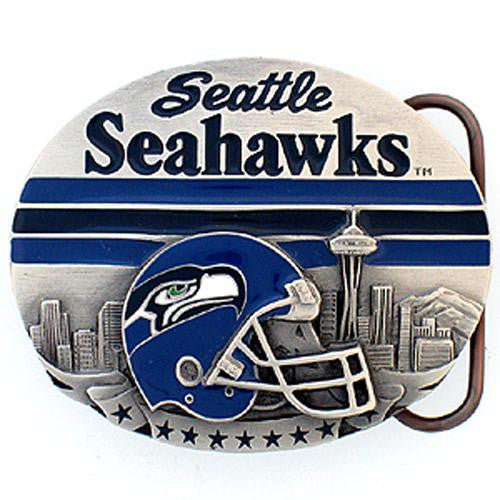 Seattle Seahawks NFL Enameled Belt Buckle