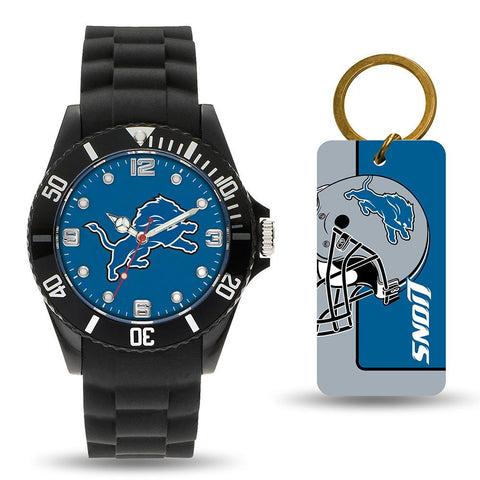 Detroit Lions NFL Watch and Keychain Gift Set