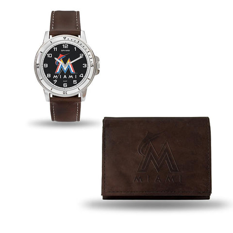 Miami Marlins MLB Watch and Wallet Set (Niles Watch)