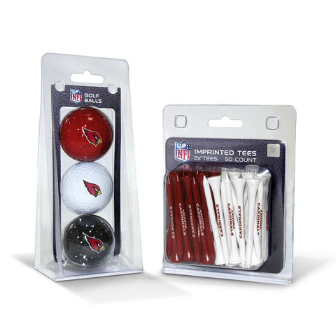 Arizona Cardinals NFL 3 Ball Pack and 50 Tee Pack