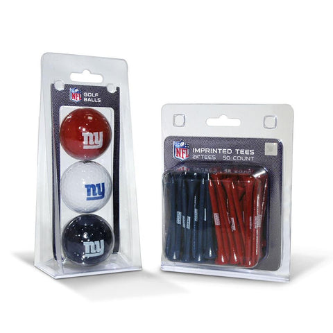 New York Giants NFL 3 Ball Pack and 50 Tee Pack