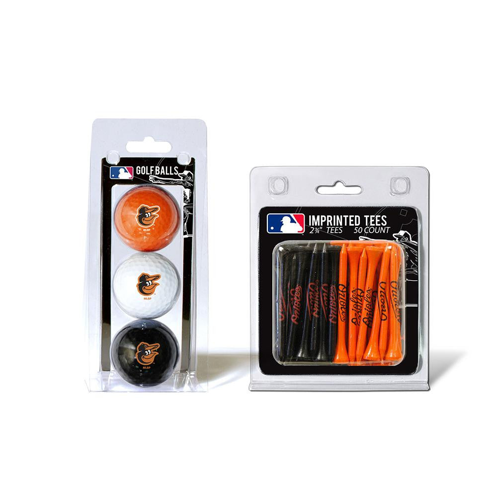 Baltimore Orioles MLB 3 Ball Pack and 50 Tee Pack