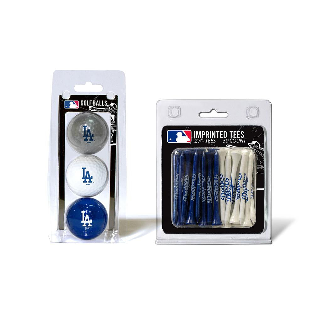 Los Angeles Dodgers MLB 3 Ball Pack and 50 Tee Pack