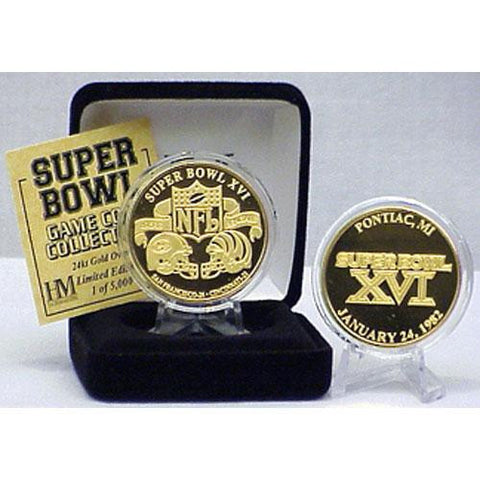 24kt Gold Super Bowl XVI flip coin