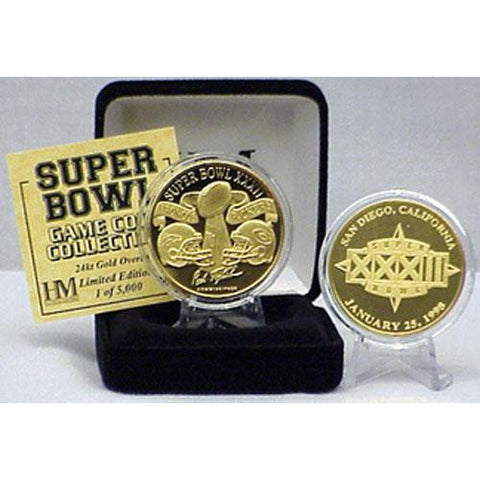 24kt Gold Super Bowl XXXII flip coin