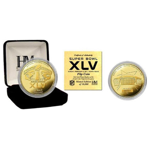 Super Bowl XLV 24KT Gold Flip Coin