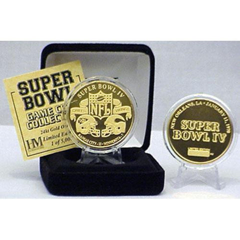 24kt Gold Super Bowl IV flip coin