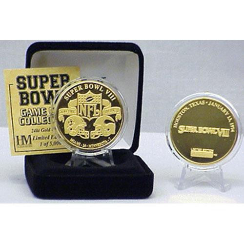 24kt Gold Super Bowl VIII flip coin