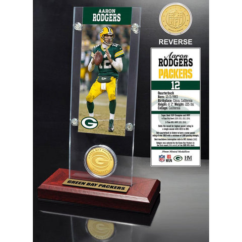 Aaron Rodgers Ticket & Bronze Coin Acrylic Desk Top