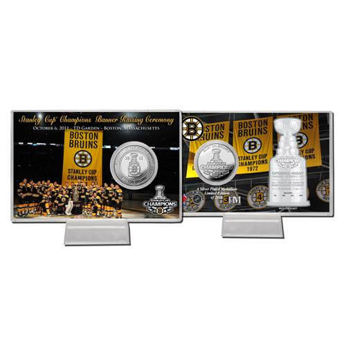 Boston Bruins 2011 Stanley Cup Banner Raising Silver Coin Card