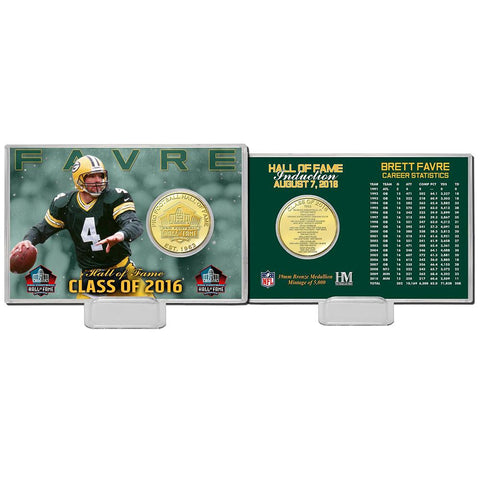 Brett Favre 2016 Pro Football HOF Induction Bronze Coin Card