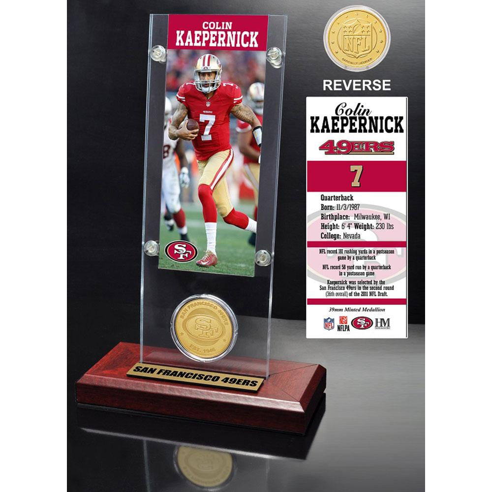 Colin Kaepernick Ticket & Bronze Coin Acrylic Desk Top