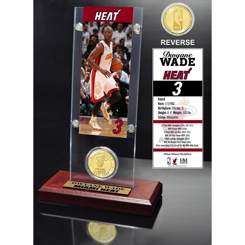 Dwayne Wade Ticket & Bronze Coin Acrylic Desk Top