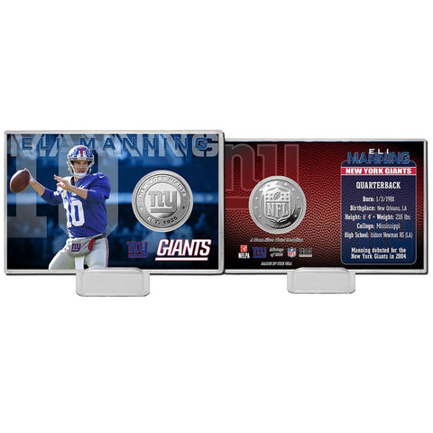 Eli Manning Silver Coin Card