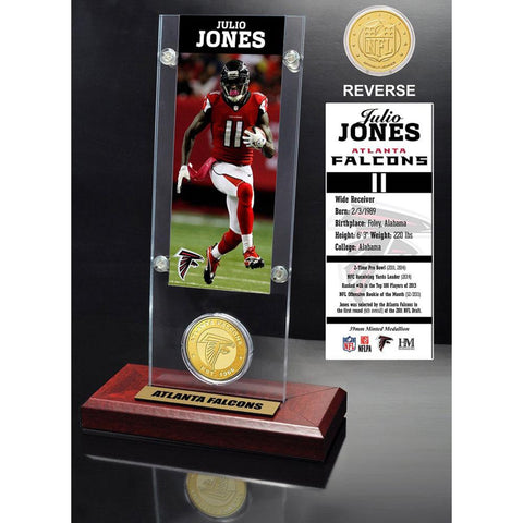 Julio Jones Ticket & Bronze Coin Acrylic Desk Top