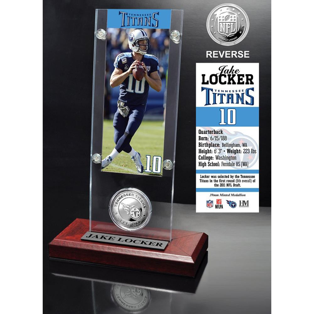 Jake Locker Ticket & Minted Coin Acrylic Desk Top