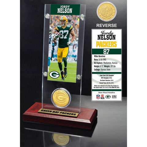 Jordy Nelson Ticket & Bronze Coin Acrylic Desk Top