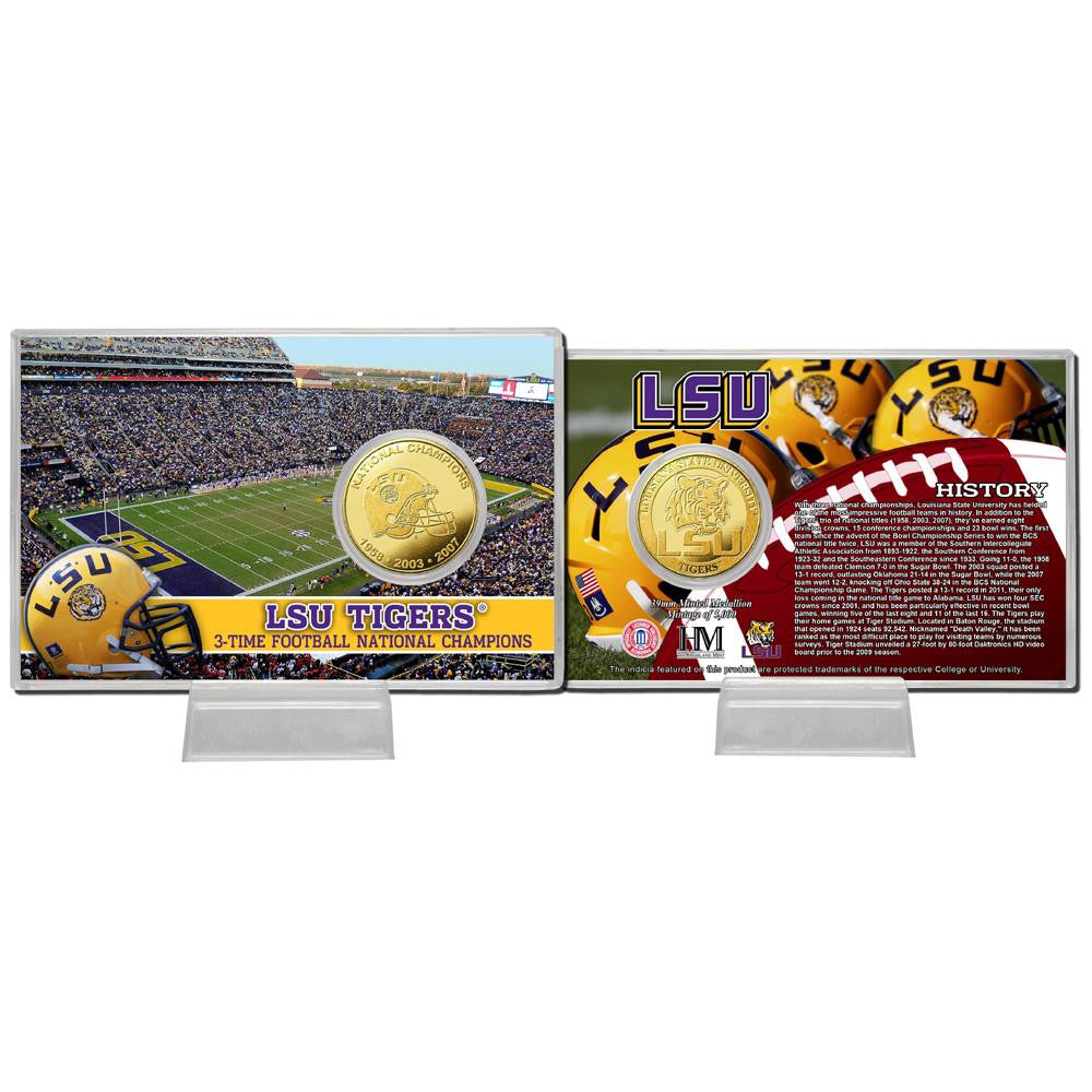 Louisiana State University  in3-Time National Championsin Bronze Coin Card