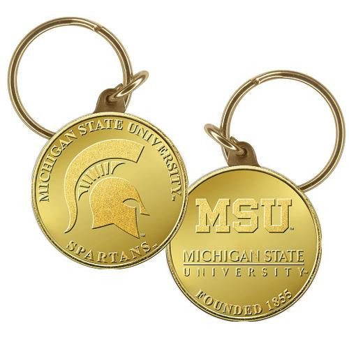 Michigan State Bronze Coin Keychain