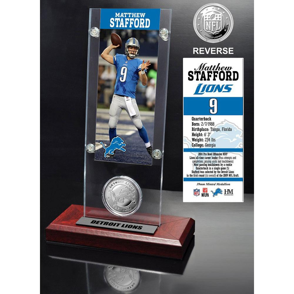 Matthew Stafford Ticket & Minted Coin Acrylic Desktop