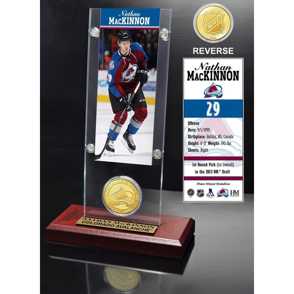 Nathan McKinnon Ticket and Bronze Coin Desktop Acrylic