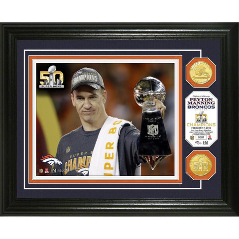 Peyton Manning Super Bowl 50 Bronze Coin Photo Mint