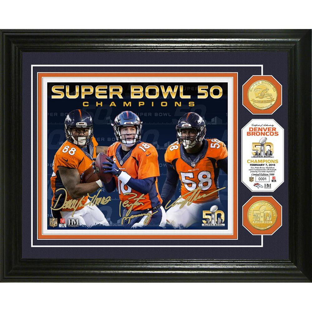 Denver Broncos Super Bowl 50 Champions Bronze Coin Photo Mint