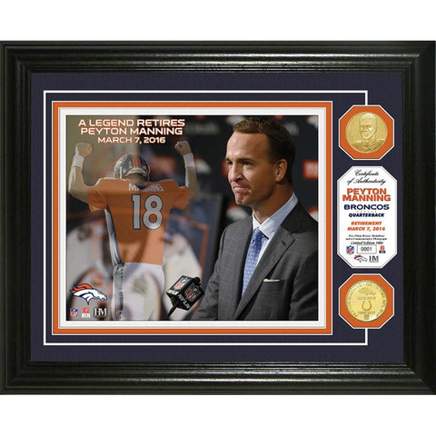 Peyton Manning Retirement Bronze Coin Photo Mint