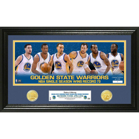 Golden State Warriors 73 Win Record Team Force Pano Photo Mint