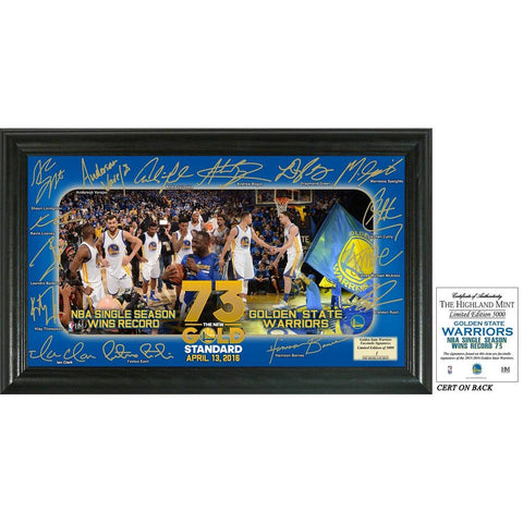 Golden State Warriors 73 Win Record Signature Celebration Framed Photo