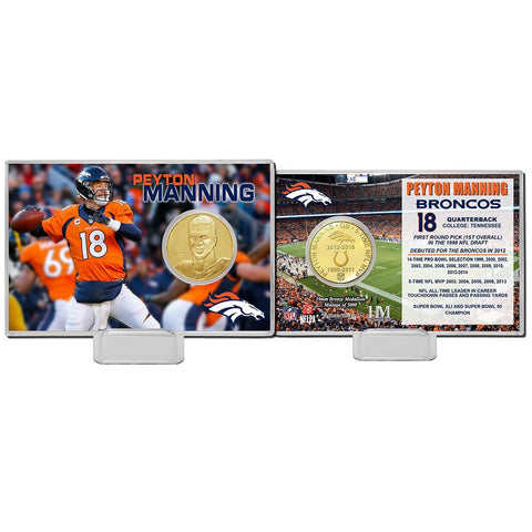 Peyton Manning Broncos Career Bronze Coin Card