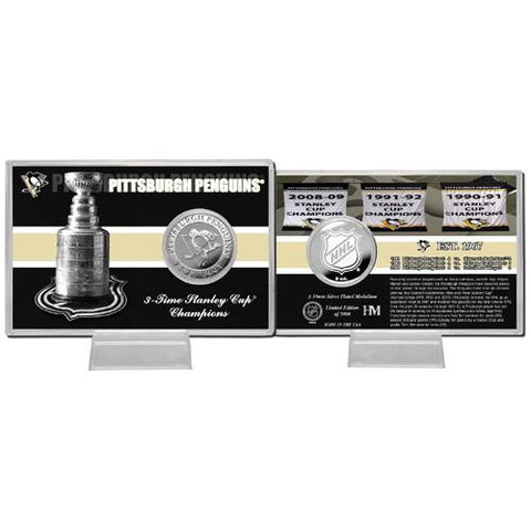 Pittsburgh Penguins NHL Pittsburgh Penguins Stanley Cup inHistoryin Silver Coin Card