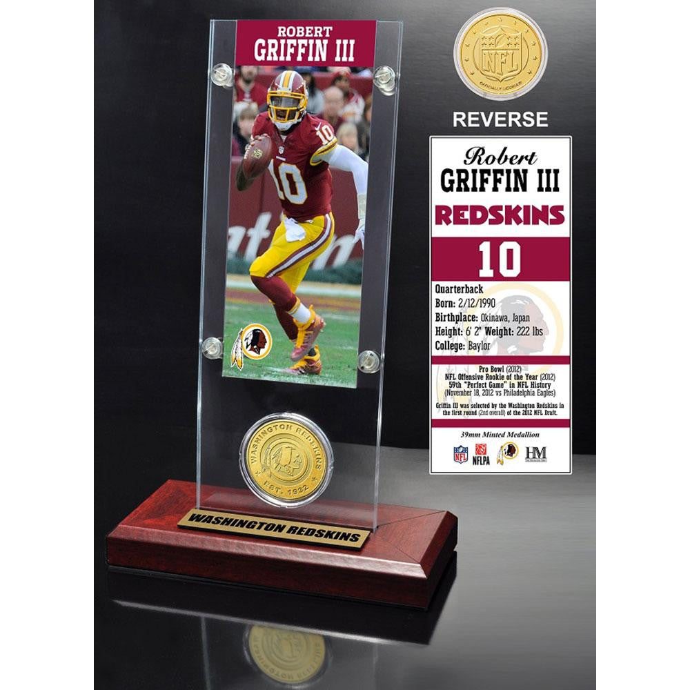 Robert Griffin III Ticket & Bronze Coin Acrylic Desk Top