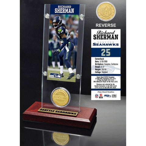 Richard Sherman Ticket & Bronze Coin Acrylic Desk Top