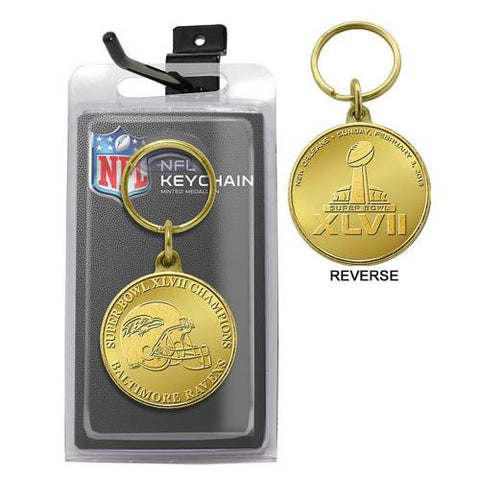 Baltimore Ravens Super Bowl XLVI Champions Coin Keychain