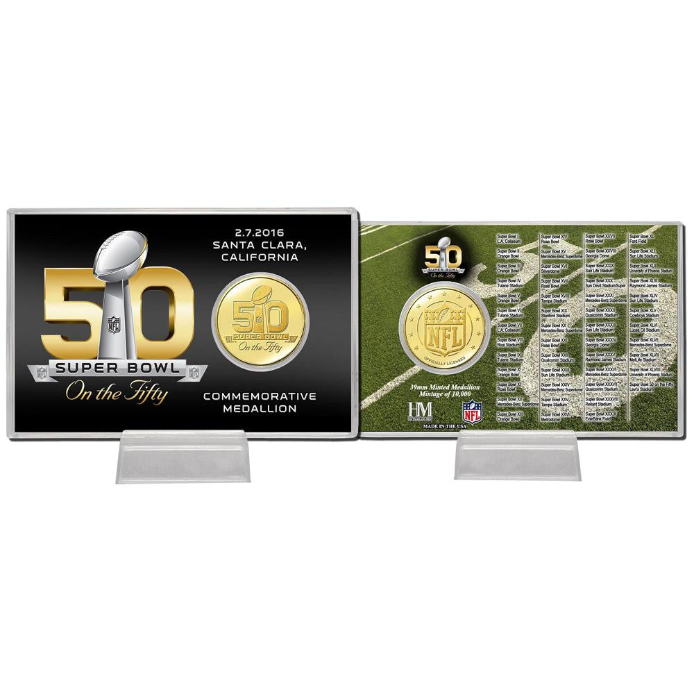 Super Bowl Fifty 50th Anniversary Bronze Coin Card