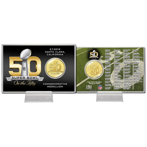 Super Bowl Fifty 50th Anniversary Bronze Coin Card