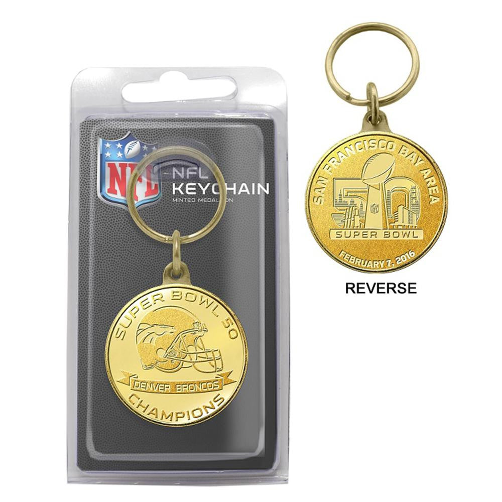 Denver Broncos Super Bowl 50 Champions Bronze Coin Keychain