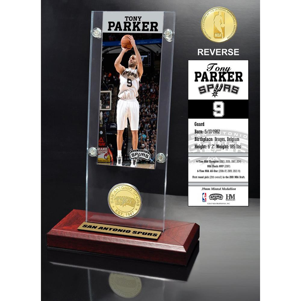 Tony Parker Ticket & Bronze Coin Desktop Acrylic