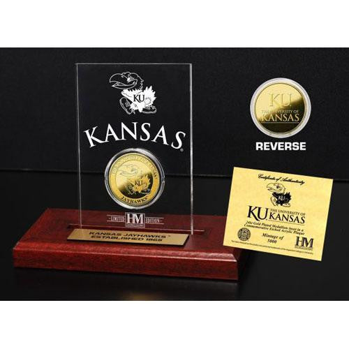 University of Kansas 24KT Gold Coin Etched Acrylic