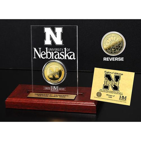 University of Nebraska 24KT Gold Coin Etched Acrylic