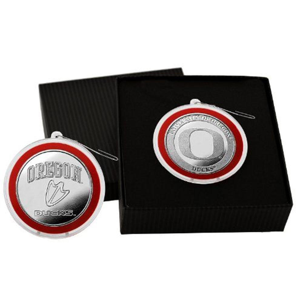 University of Oregon Silver Coin Ornament