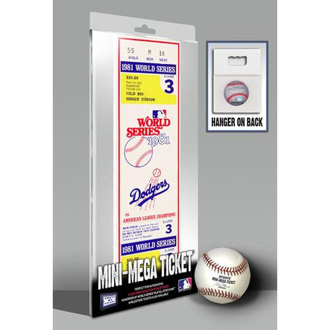 1981 World Series Mini-Mega Ticket - Los Angeles Dodgers